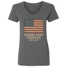 Turning Point Forever - Charlie Kirk Memorial Tribute Ladies' V-Neck Tshirt