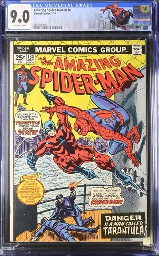 AMAZING SPIDER-MAN #134 (1974) CGC 9.0 OW Pages 1st App Tarantula & 2nd Punisher
