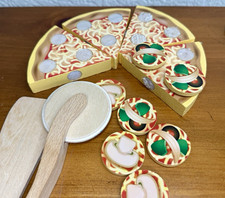 Melissa  Doug Pizza Party Wooden Play Food Pretend Replacement Parts 13pcs