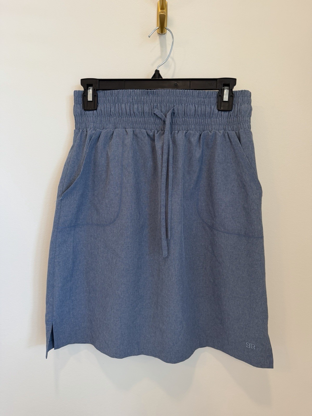 Albion Fit The Away Skirt Chambray Blue Athletic Sporty Comfort Stretch Women S