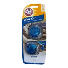 Arm & Hammer AH8202NEC Vent Clip Air Freshener, New Car , 2 Pack