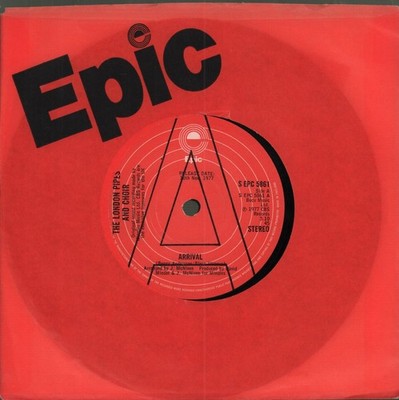 London Pipes Und Choir Arrival 7'' Vinyl UK Epic 1977 Promo In Company Sleeve