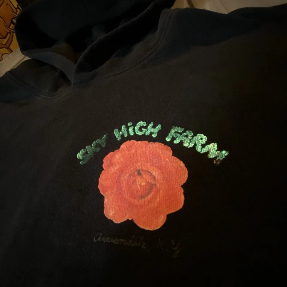 Sky High фермы товаров цветок толстовка с капюшоном размер большой двусторонний Нью-Йорк мега редкая - Изображение 3 из 4