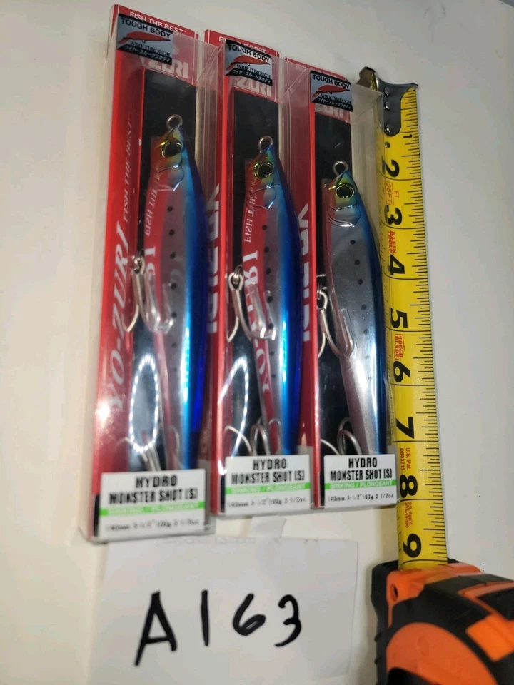 Yo zuri Hydro Monster Shot S lure Lot 3oz 1/2 100g 3 Sinking  Blue & Silver  - Image 2 of 4