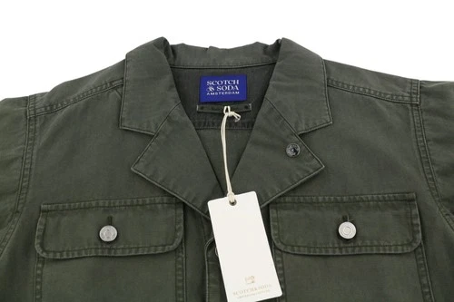 SCOTCH & SODA Men's Jacket M Dark Green Button-Up Oversized Unisex Lightweight image 5