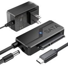 SATA to USB C Adapter with Power, USBC to SATA Cord External Hard Drive Type ...