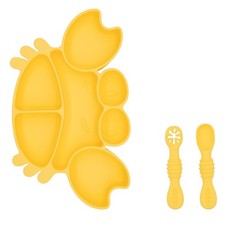 BabyX Cove  Coast Series - 3 Pcs Set Baby Suction Plate Training Spoon Fork BLW