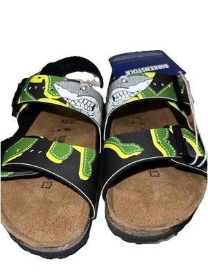 NEW Kids Birkenstock Milano Shark Attack nBlack 8-8.5 Toddler Open-Toe Sandals