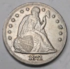 1871 Seated Liberty Silver Dollar XF Details Filled Hole