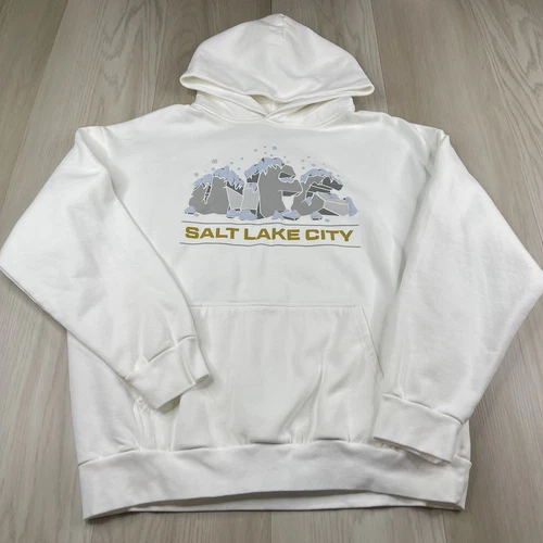 OFF WHITE Felpa con cappuccio pullover UFC uomo autentico Fight Week bianco sporco taglia XL Salt Lake City