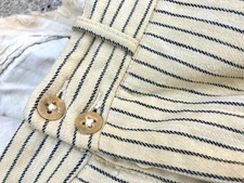 Vtg 1930's Striped Flannel Off White Wool Work Pants Trousers Button Fly 31 USA