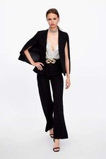 ZARA SUPER CUTE STRETCH BELT BLACK 30 XS/S NEW