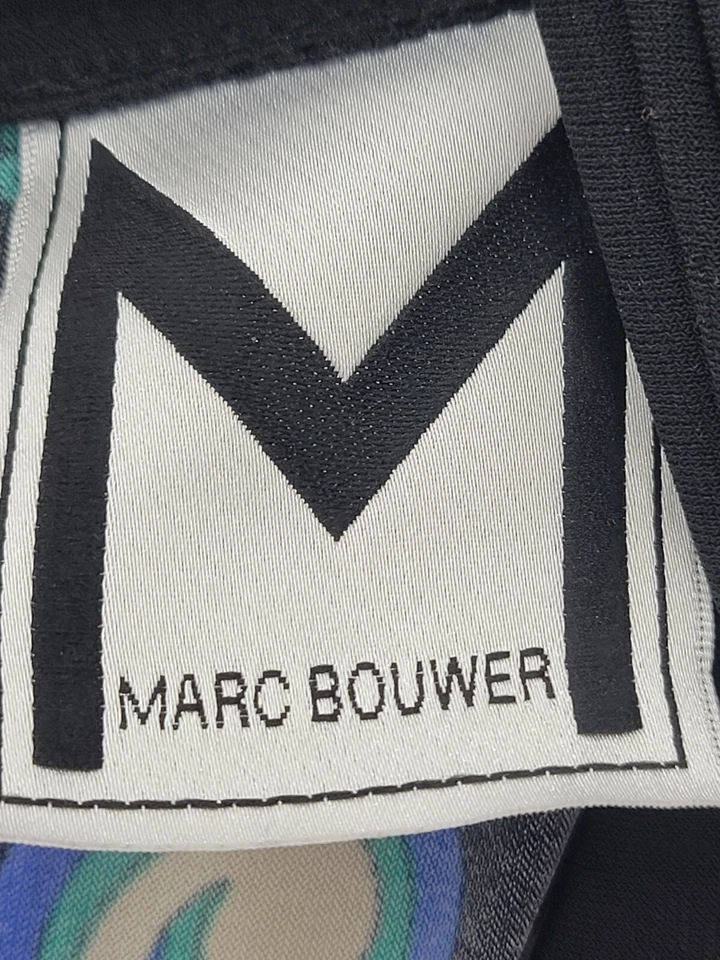 Marc Bouwer Top Womens Plus 1X Avant Guard Artsy Black Colorful Long Sleeve - Image 4 of 4