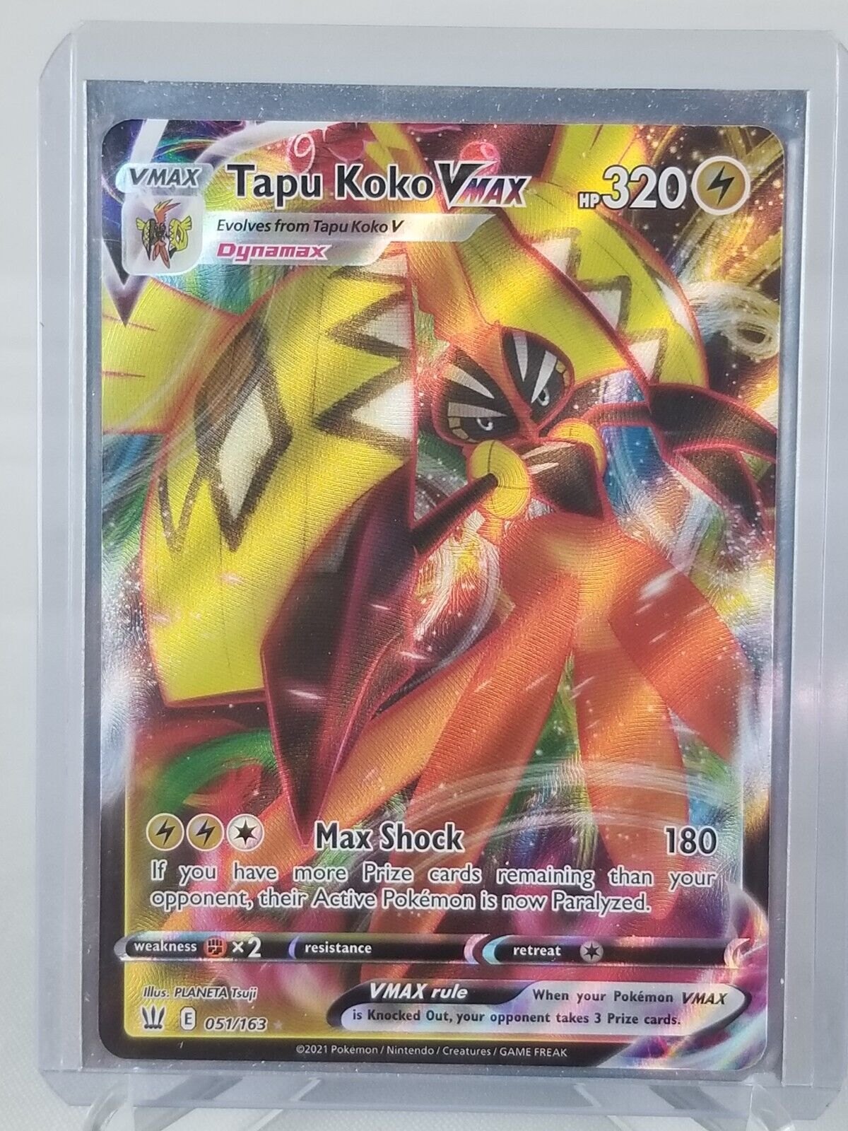 Tapu Koko Vmax Hp 320 Lightning Foil #51/163 Pokemon 2021