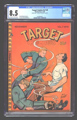 Target Comics  V 7 # 9   CGC 8.5    Double Cover    Drug Use Cover