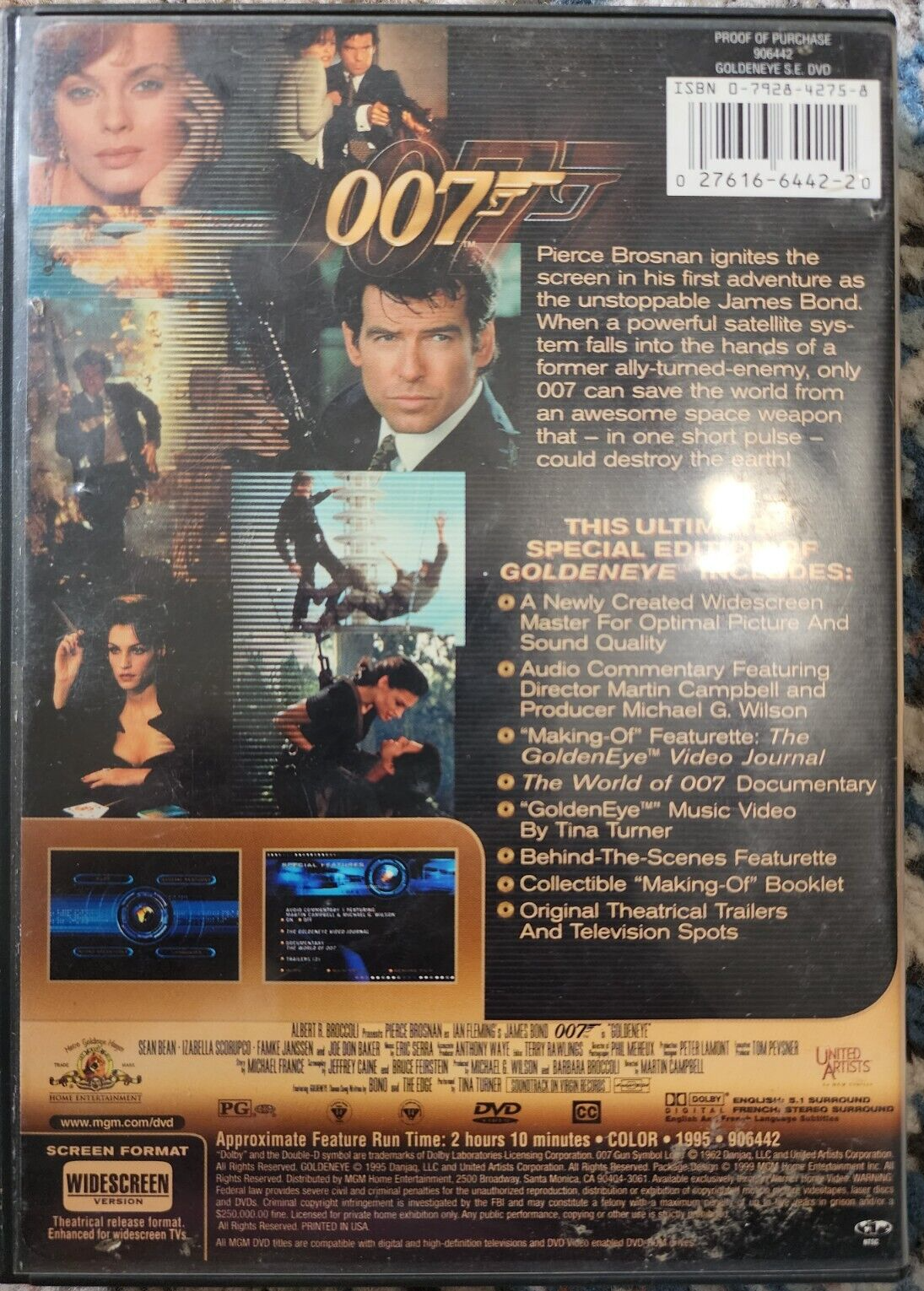 007 Goldeneye (DVD, Widescreen) Pierce Brosnan, Famke Janssen 27616066220