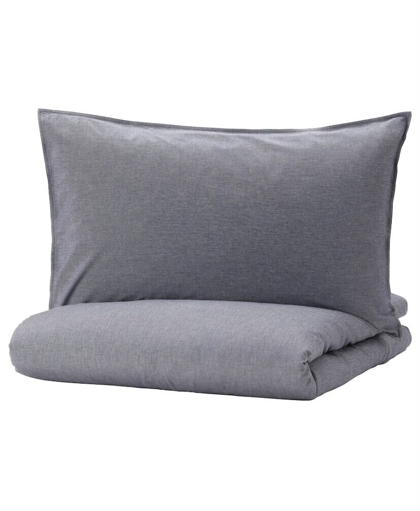 IKEA KOPPARBLAD Duvet cover and pillowcase(s), dark blueFull/Queen FREE SHIP Nowe akcje