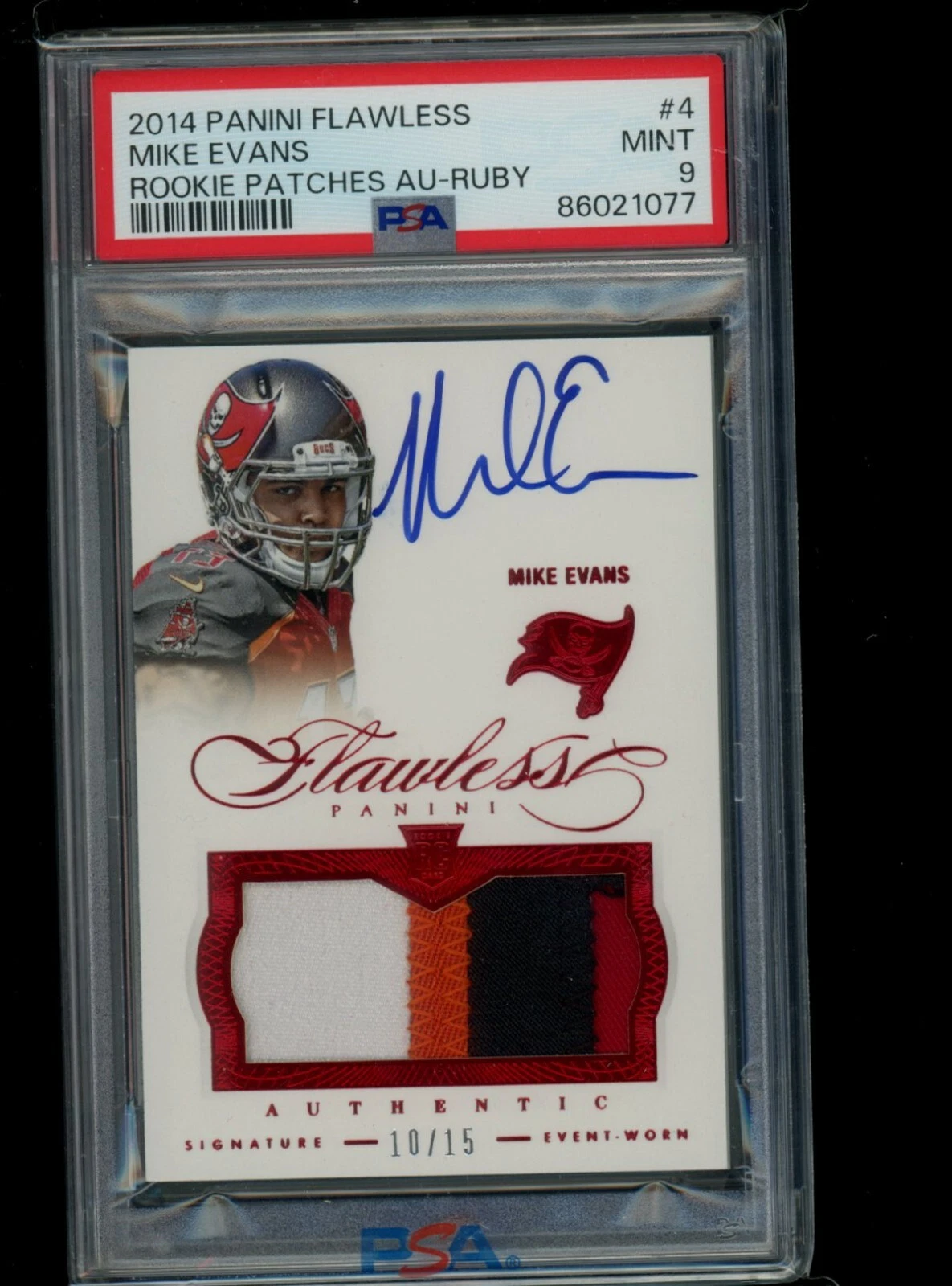 Mike Evans Panini Flawless Rookie Patches Autograph #4 Ruby