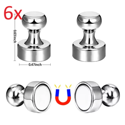 MARKENLOS 6x Neodym Magnet Kühlschrank Rundmagnet Whiteboard Magnetisch für Zuhause