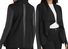 Halara Black Draped Front Mixed Fabric Thumb Hole Jacket Size XS