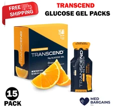 Transcend 15g Glucose Gel Packs Raise Blood Sugar Support - Orange 15 Pack