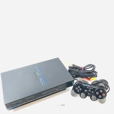 Sony PlayStation 2 PS2 SCPH-50000 Console Midnight Black with 