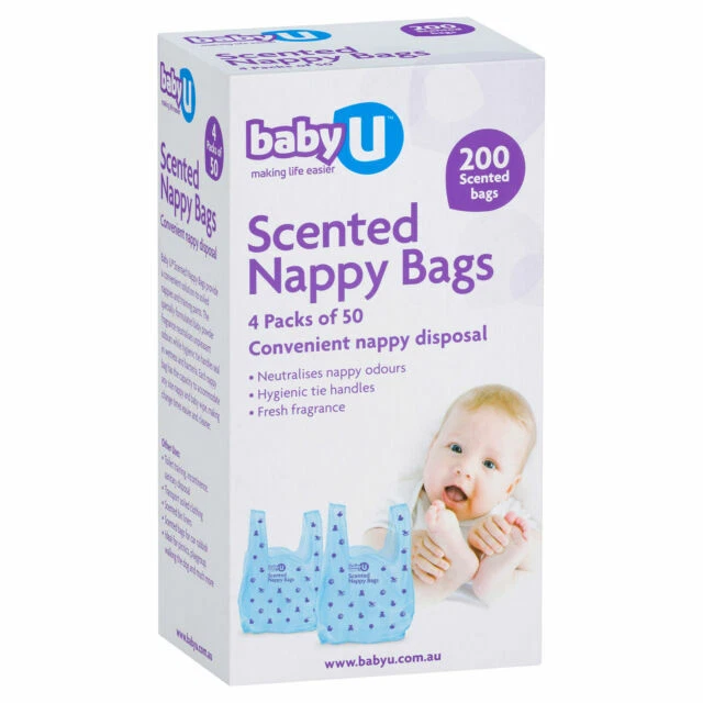 Baby U Scented Nappy Bags - 200 Pack
