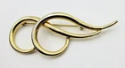 VTG gold tone metal BIG LARGE 3" Open Work geometric Brooch Pin Costume Jewelry