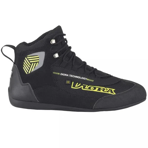 Diora Darwin Short Motorcycle Boots Black Yellow