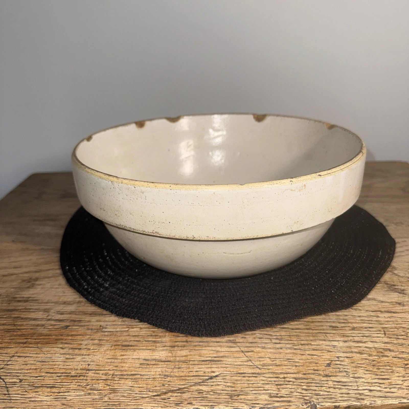 Primitive 10" Farmhouse Stoneware Mixing Bowl