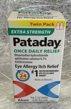 Pataday Extra Strength Eye Drops Allergy Relief - Twin Pack Exp 7/26+