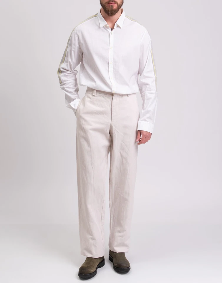 RRP€129 BOSS HUGO BOSS Button-Up Shirt Size XL White Striped Logo Long Sleeves - Image 2 of 4