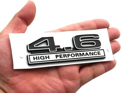 1pc 4.6 Liter High Performance Engine Emblems Badge 3D Deca Color: Chrome Blue