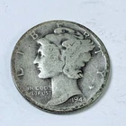 1944 D MERCURY DIME *90% SILVER, Circulated Coin, Free Shipping #6772