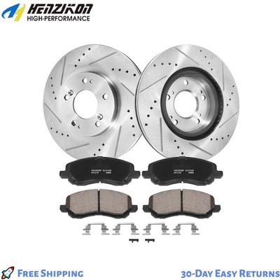 Front Drilled Rotors Ceramic Brake Pads Compass Patriot Caliber Avenger