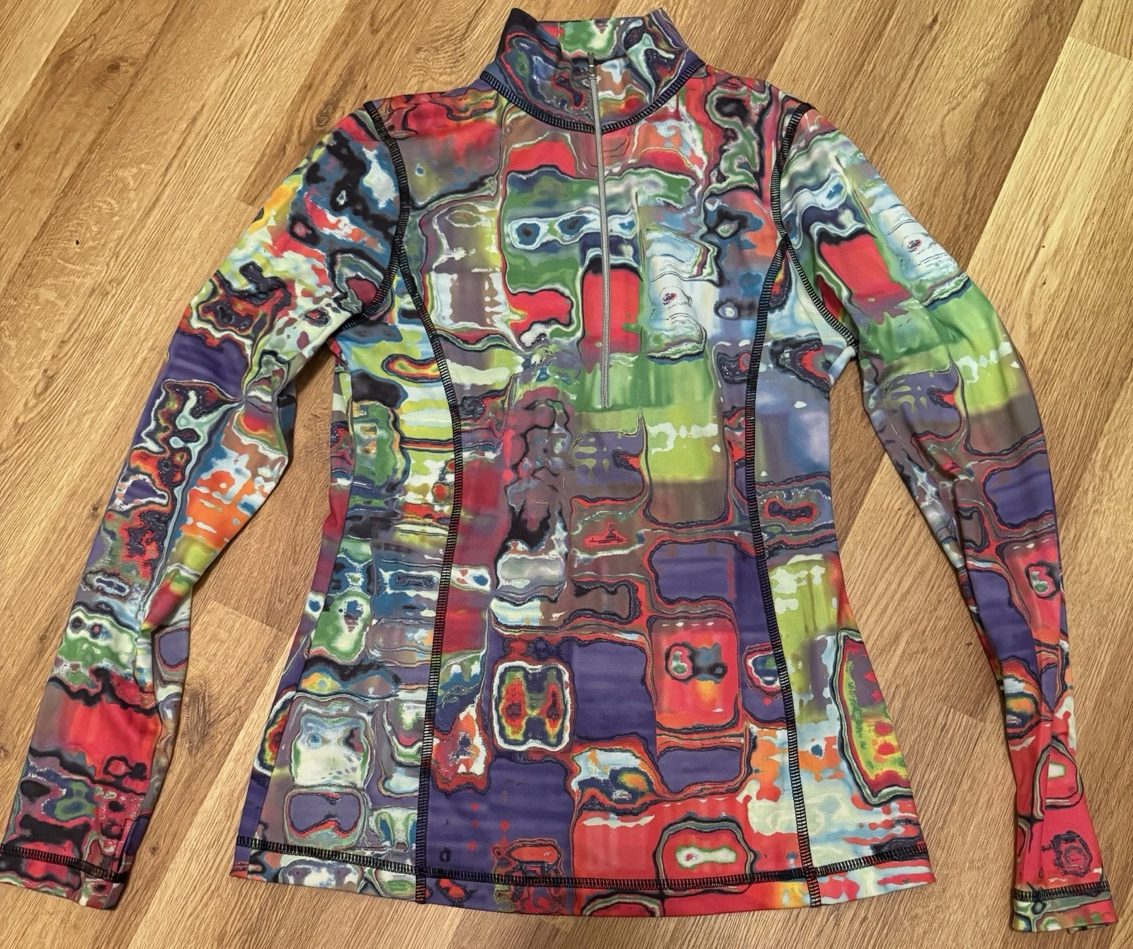 SnoSkins 1/2 Zip Base Layer High Neck Top Size S EUC