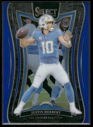 #395 Justin Herbert 2024 Panini Select #/99 Blue Prizm