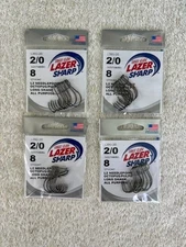 Lot of "4" Eagle Claw Lazer Sharp L2PG Octopus Circle Fishing Hook Size 2/0 New