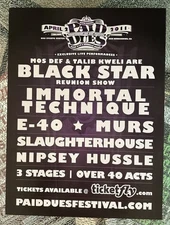 Paid Dues Hip Hop Festival 20011 Poster, 18x24, Thick Stock, Black Star Mos Def