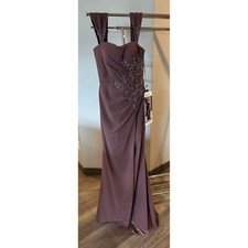 MGNY Designer Formal Gown Size 4 New w/ Tags Rosewood Beaded Evening Dress