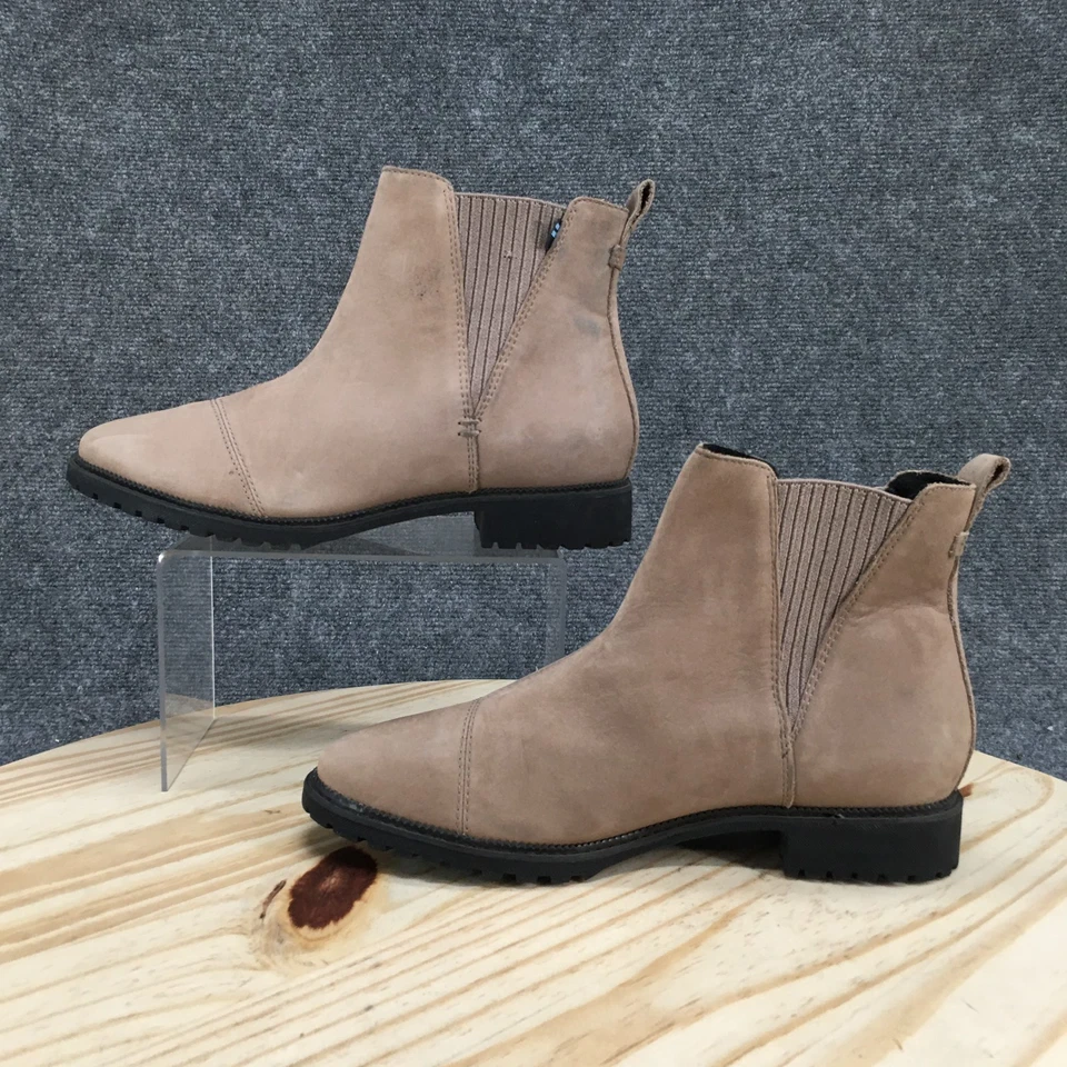 TOMS Botas Chelsea Para Mujer 9M Taupe Cleo Botín al Tobillo Cuero Suela Informal Foto 2 de 4