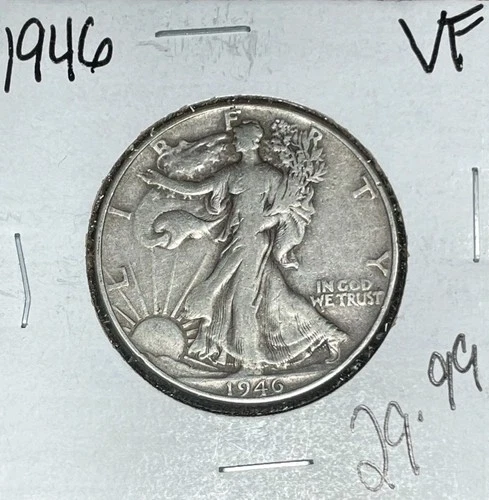 1946 WALKING LIBERTY SILVER HALF DOLLAR ~ VF ~NICE COIN~