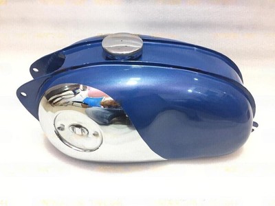 BSA BANTAM D7, D10, D14, D175, BUSHMAN CHROME & BLUE PAINTED PETROL TANK