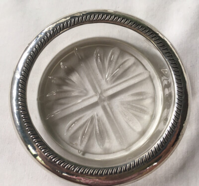 FB Rogers Silver Co 1883 Mark set of 3 Sterling Silver & Glass