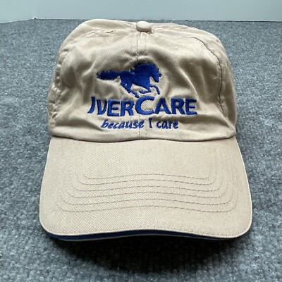 IverCare Cap Beige Strap Back Adjustable Embroidered Horse Veterinarian Seba