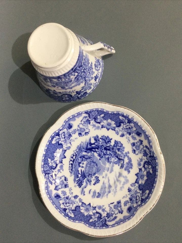 Vintage Blue & White China Woods Ware “ Seaforth “ Tea Cup, Saucer & Plate Trio - Image 3 of 4