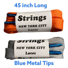 Shoe Laces 3/4 Wide Flat with Metal Tips 45 2 pair Shoelaces