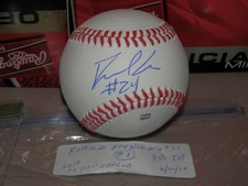 RONALDO HERNANDEZ TAMPA BAY RAYS ROOKIE  AUTOGRAPHED BASEBALL  # 1