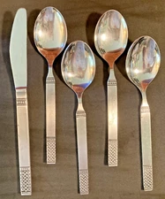 DANIKA Pattern 4-Soup Spoons 1-Knife MSI Japan Stainless Flatware MSI