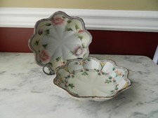 Lot of 2 Antique Floral Thin Porcelain Bowls, French Or German